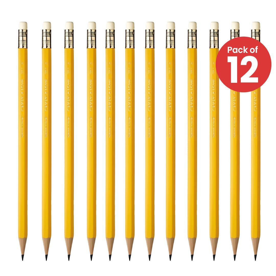 Caran d’ache Yellow Graphite Pencil With Eraser Cap (Pack of 12)
