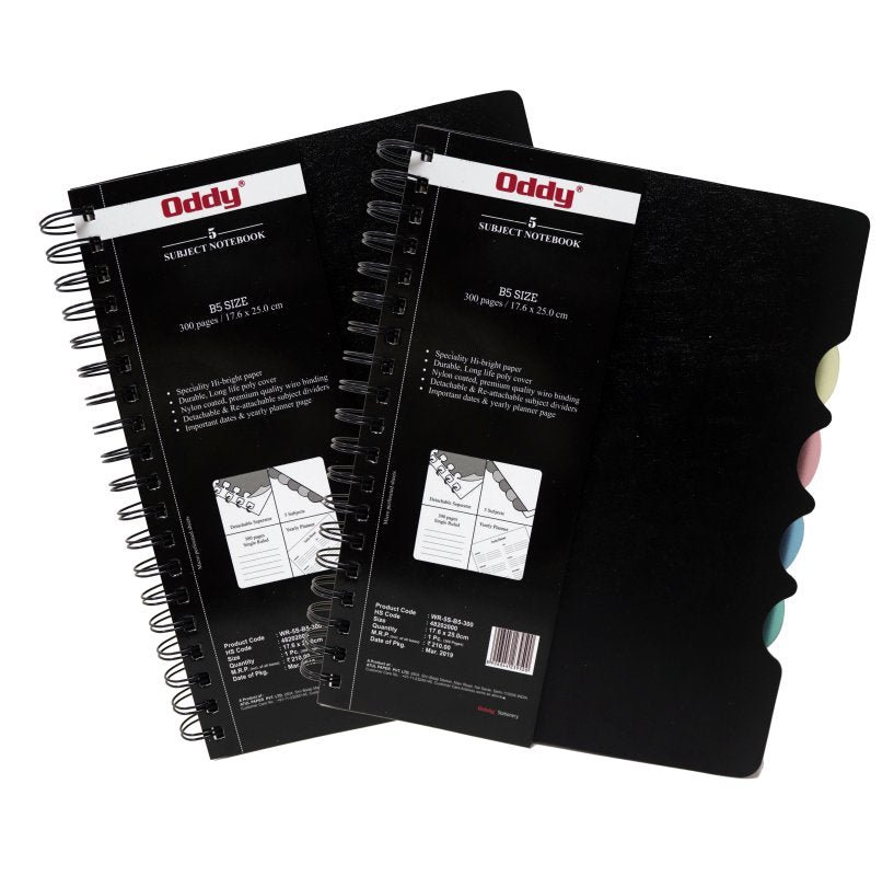 Oddy Five Subject Wiro Ruled Notebook